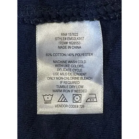 Eddie Bauer Sweater Adult XL Blue Quilted 1/4 Button Long Sleeve Pullover-Casual - Picture 9 of 10